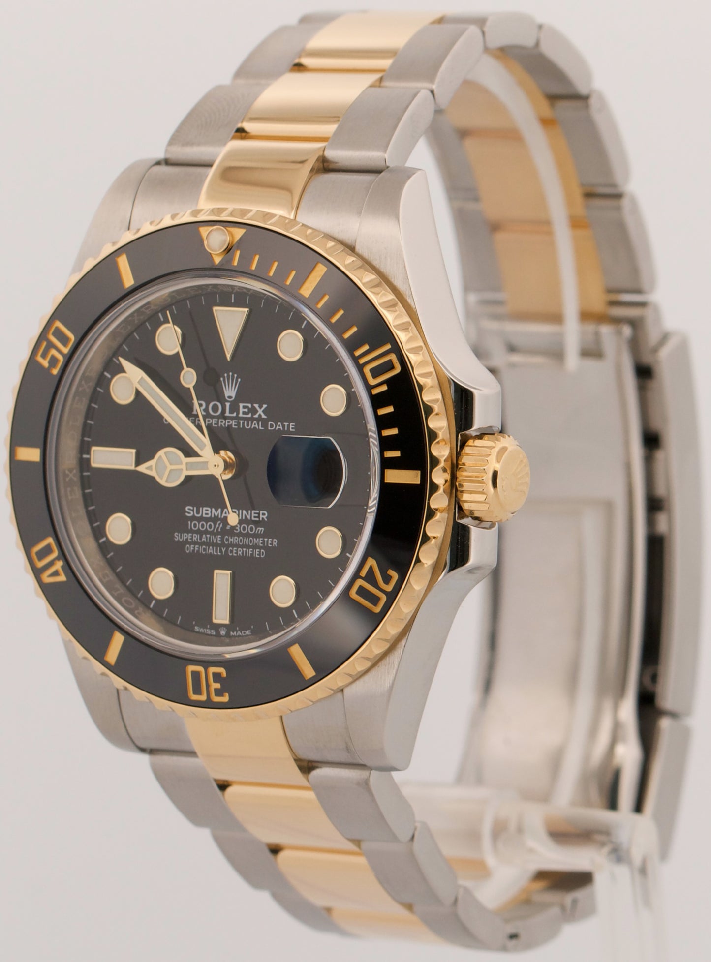 2024 PAPERS Rolex Submariner Date BLACK Two-Tone Gold 41mm 126613 LN Watch BOX