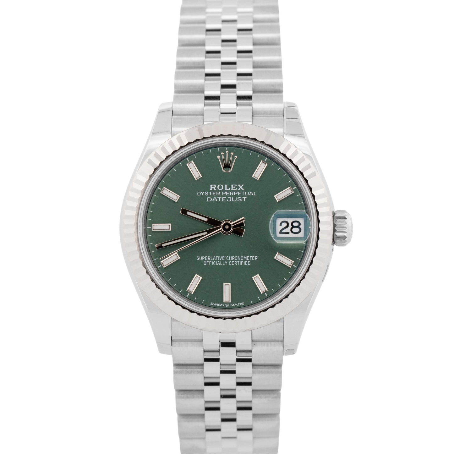 NEW 2026 PAPERS Rolex DateJust 31mm MINT GREEN 18K Gold JUBILEE Steel 278274 BOX