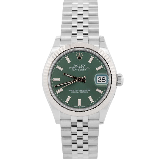 NEW 2026 PAPERS Rolex DateJust 31mm MINT GREEN 18K Gold JUBILEE Steel 278274 BOX