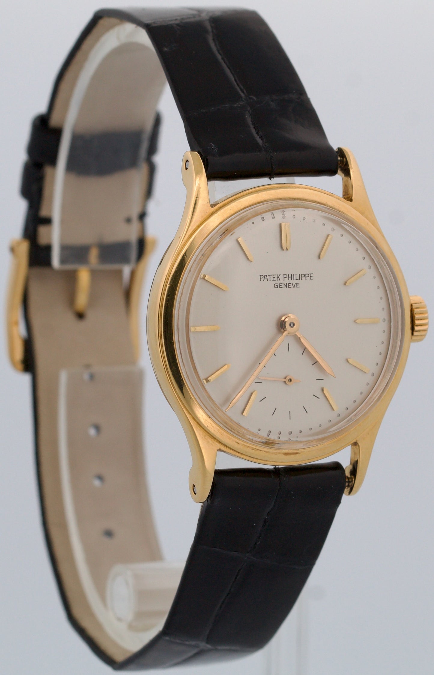 VINTAGE Patek Philippe Calatrava 2451 SILVER 18K Yellow Gold Manual 31mm Watch