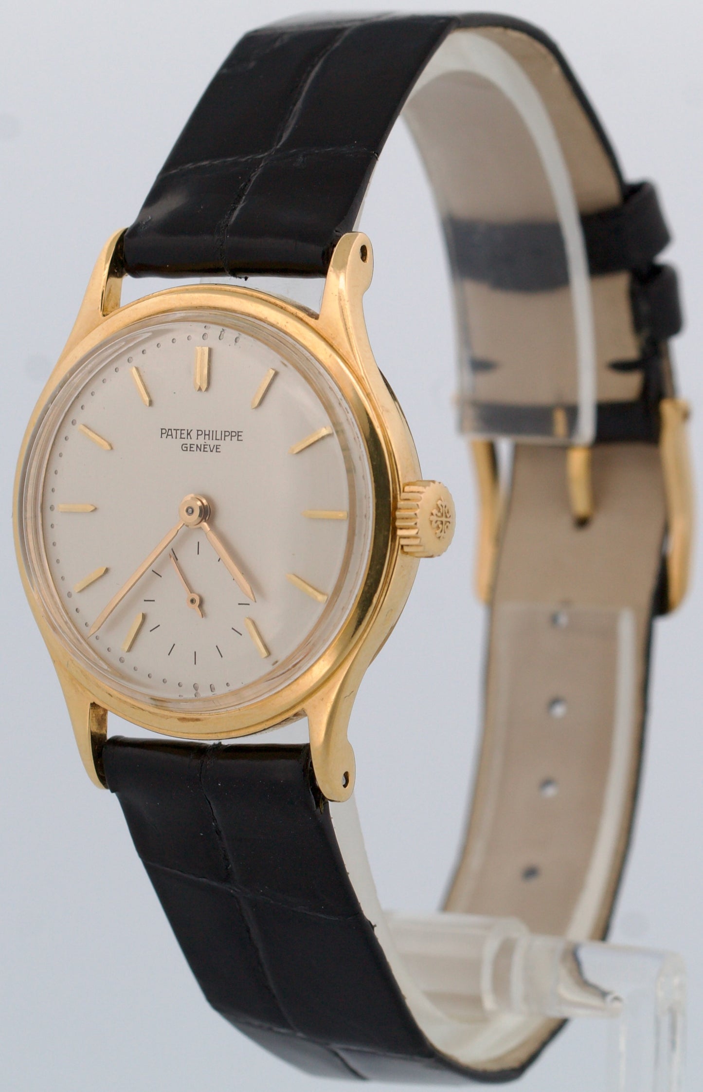 VINTAGE Patek Philippe Calatrava 2451 SILVER 18K Yellow Gold Manual 31mm Watch