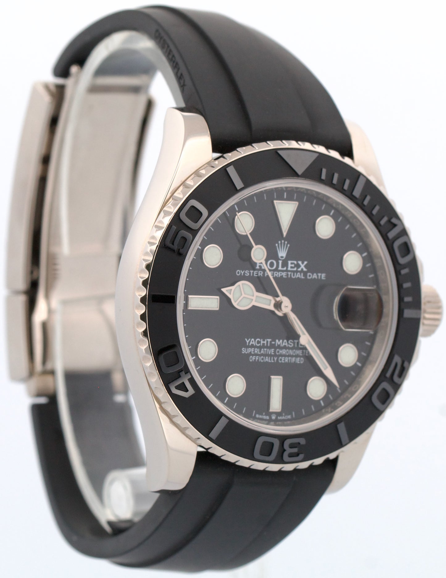 2019 PAPERS Rolex Yacht-Master BLACK 18K White Gold Oysterflex 42mm 226659 BOX