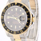 Rolex GMT-Master II 40mm Two-Tone 18K Yellow Gold Steel Black 16713 Watch