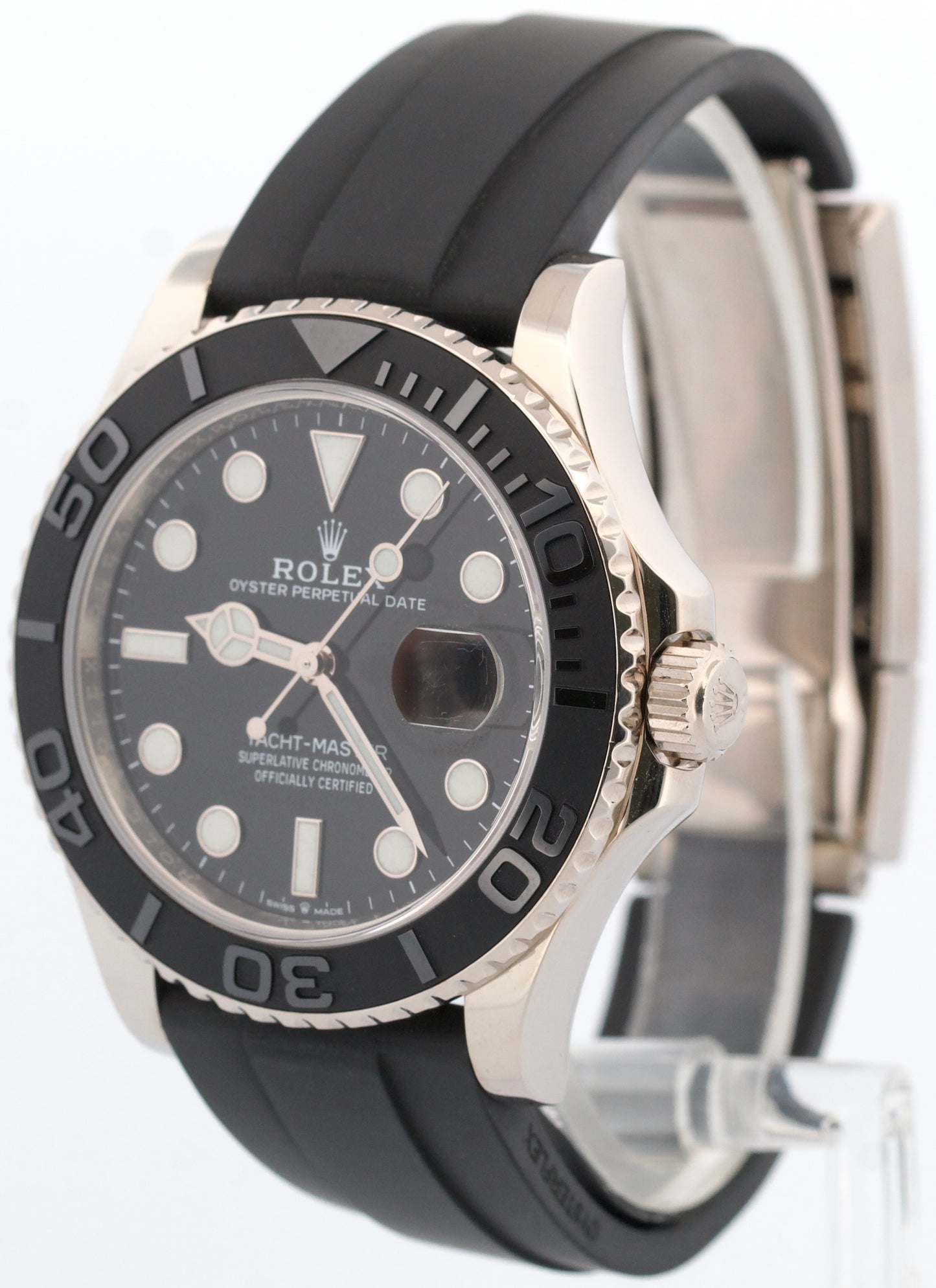 2019 PAPERS Rolex Yacht-Master BLACK 18K White Gold Oysterflex 42mm 226659 BOX