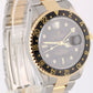 Rolex GMT-Master II 40mm Two-Tone 18K Yellow Gold Steel Black 16713 Watch
