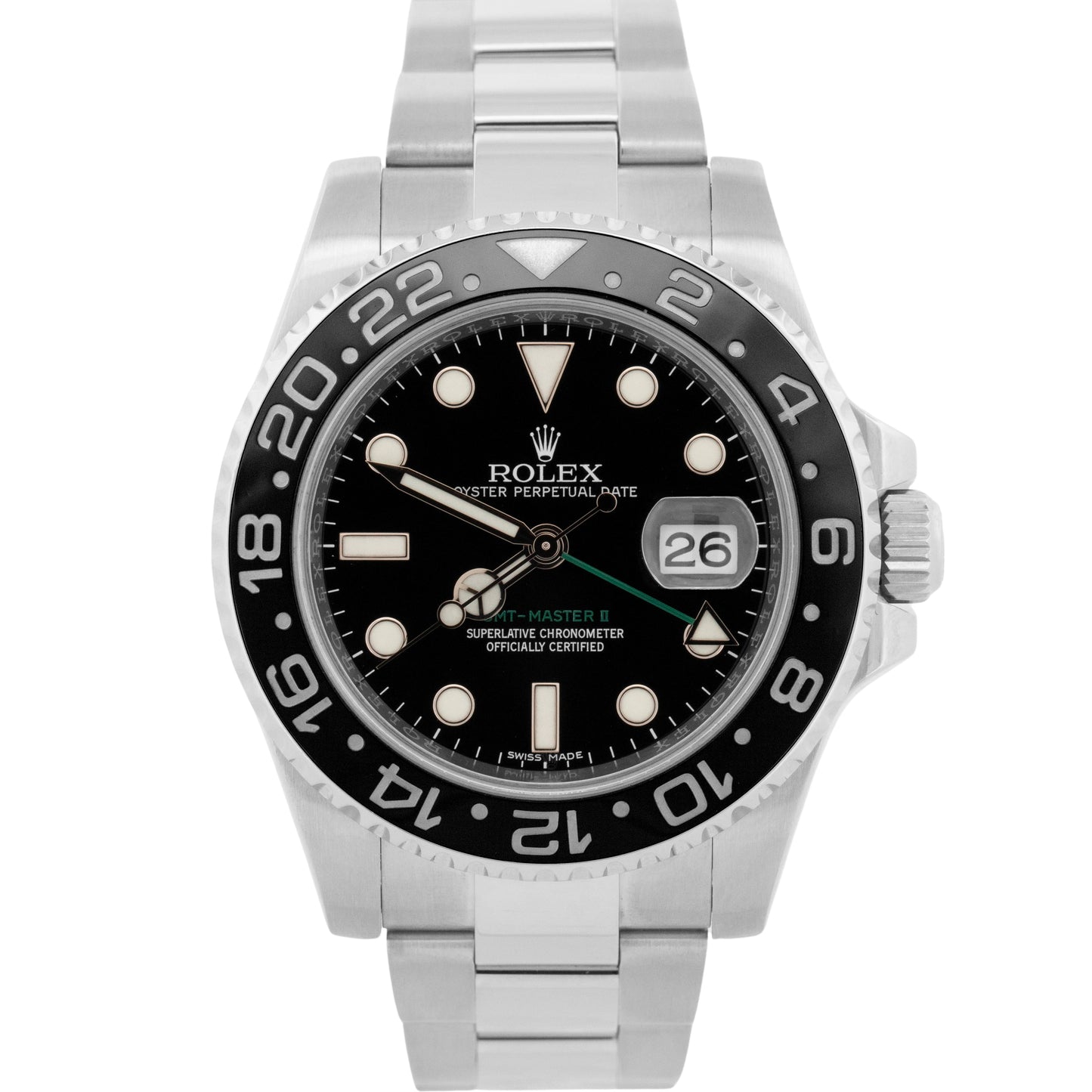 2016 PAPERS Rolex GMT-Master II Black Stainless Steel Ceramic 40mm 116710 LN BOX