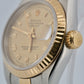 Ladies Rolex DateJust 26mm FLAT CHAMPAGNE ROMAN 18K Gold Stainless JUBILEE 69173
