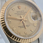 Ladies Rolex DateJust 26mm FLAT CHAMPAGNE ROMAN 18K Gold Stainless JUBILEE 69173