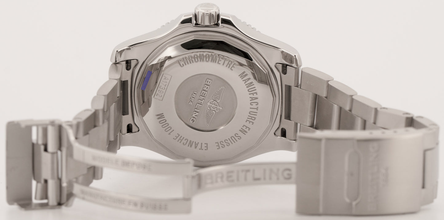 2019 PAPERS Breitling SuperOcean II 44 BLACK Stainless Steel 44mm A17392 BOX