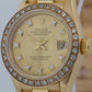 Ladies Rolex DateJust President 26mm CHAMPAGNE DIAMOND 18K Gold 69178 Watch