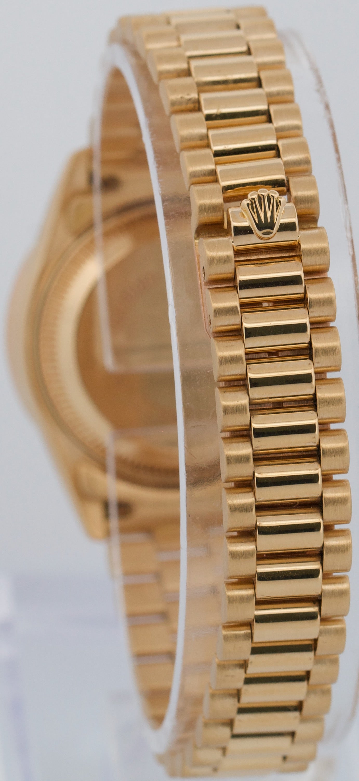 Ladies Rolex DateJust President 26mm CHAMPAGNE DIAMOND 18K Gold 69178 Watch