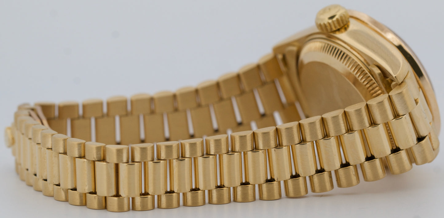 Ladies Rolex DateJust President 26mm CHAMPAGNE DIAMOND 18K Gold 69178 Watch