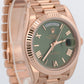 2024 PAPERS Rolex Day-Date President 40mm OLIVE GREEN 18K Rose Gold 228235 BOX
