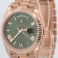 2024 PAPERS Rolex Day-Date President 40mm OLIVE GREEN 18K Rose Gold 228235 BOX