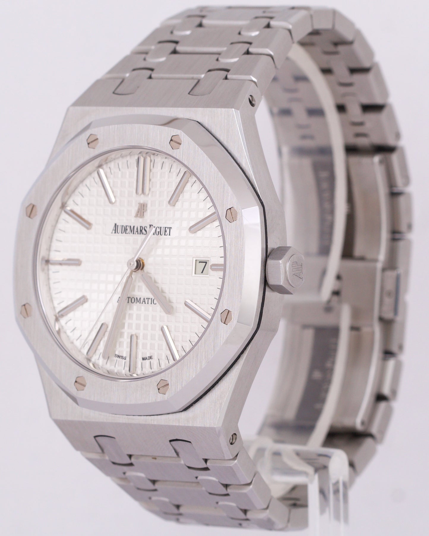 MINT Audemars Piguet Royal Oak White Steel 41mm Watch 15400ST.OO.1220ST.02