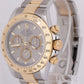Rolex Daytona Cosmograph SLATE Rhodium 18K Yellow Gold Stainless Watch 116523