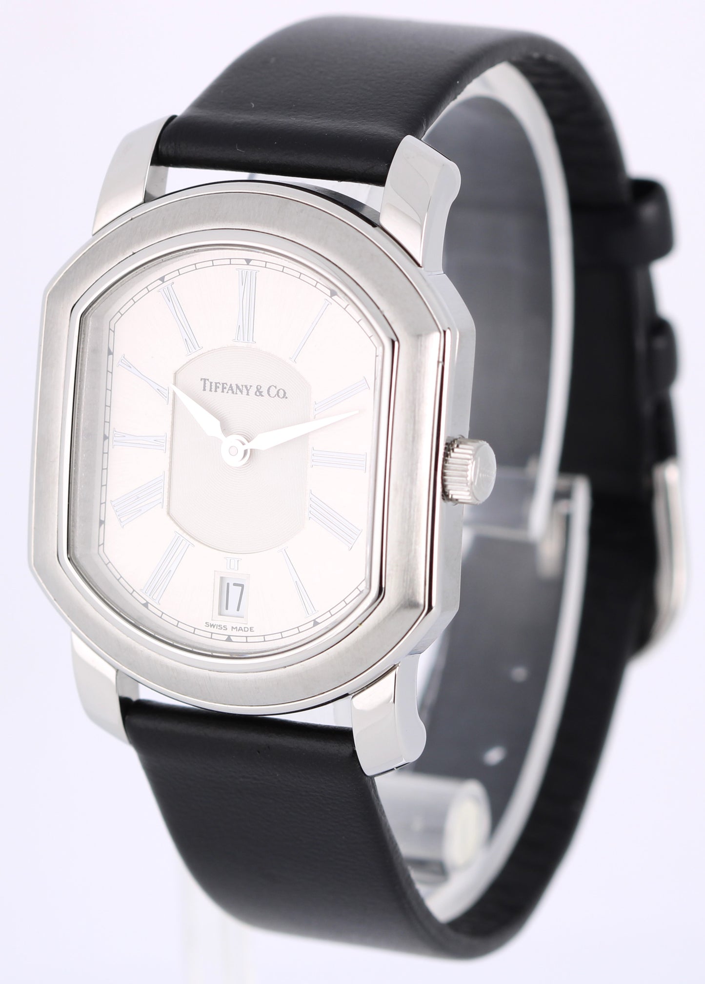 Tiffany & Co Atlas Mark Coupe Resonator Steel Silver Roman Numeral 31.5mm Watch