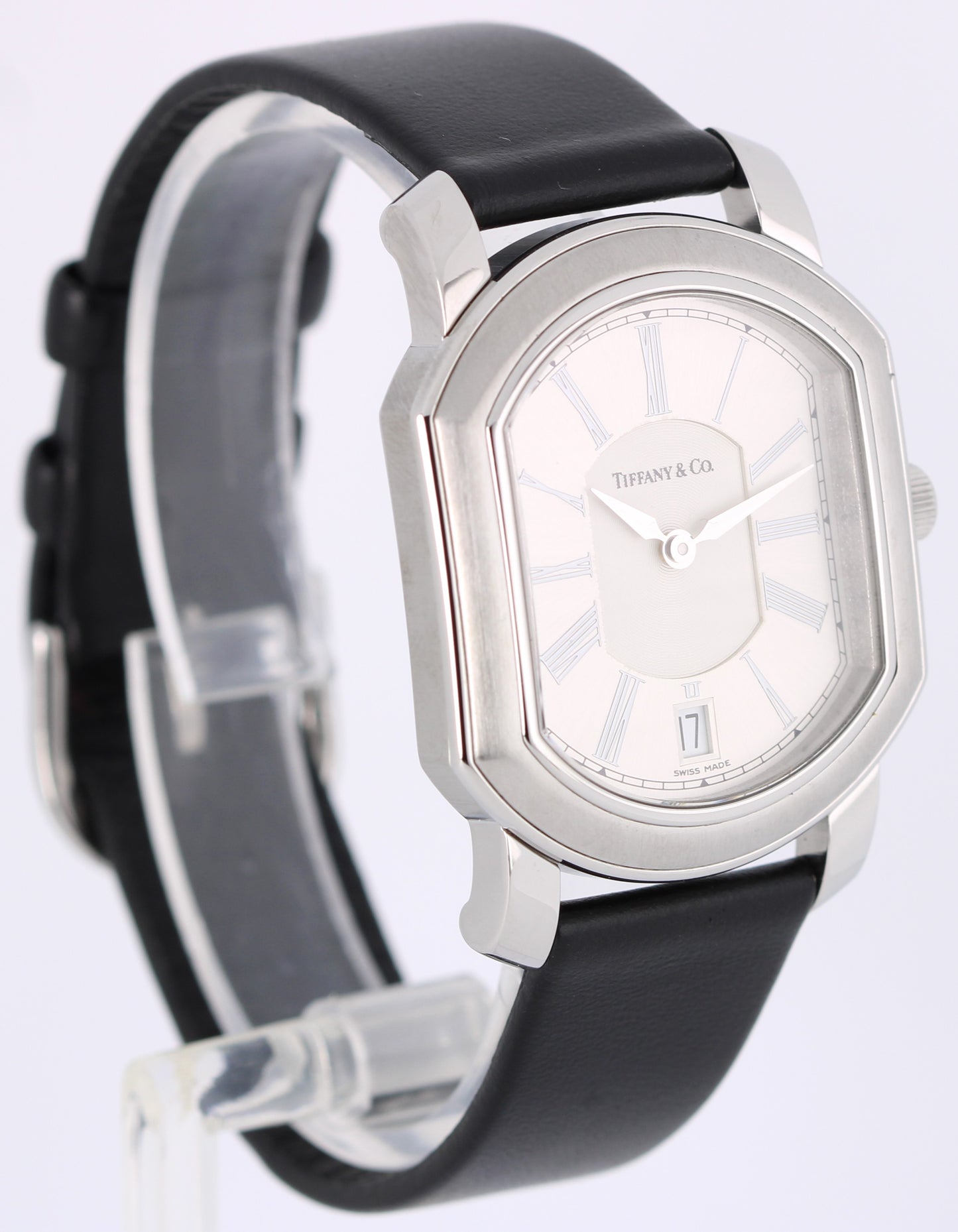 Tiffany & Co Atlas Mark Coupe Resonator Steel Silver Roman Numeral 31.5mm Watch