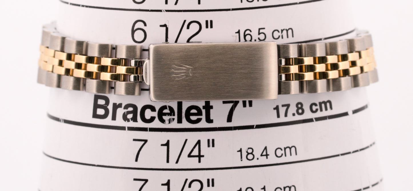 Ladies Rolex DateJust 26mm SILVER TIFFANY 18K Gold Steel JUBILEE Fluted 69173