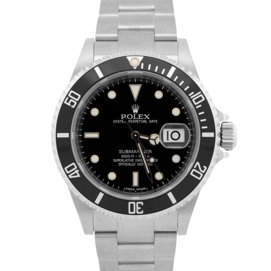NEW 2023 NOS Rolex Submariner Date BLACK Steel RANDOM SERIAL 40mm 16610 BOX