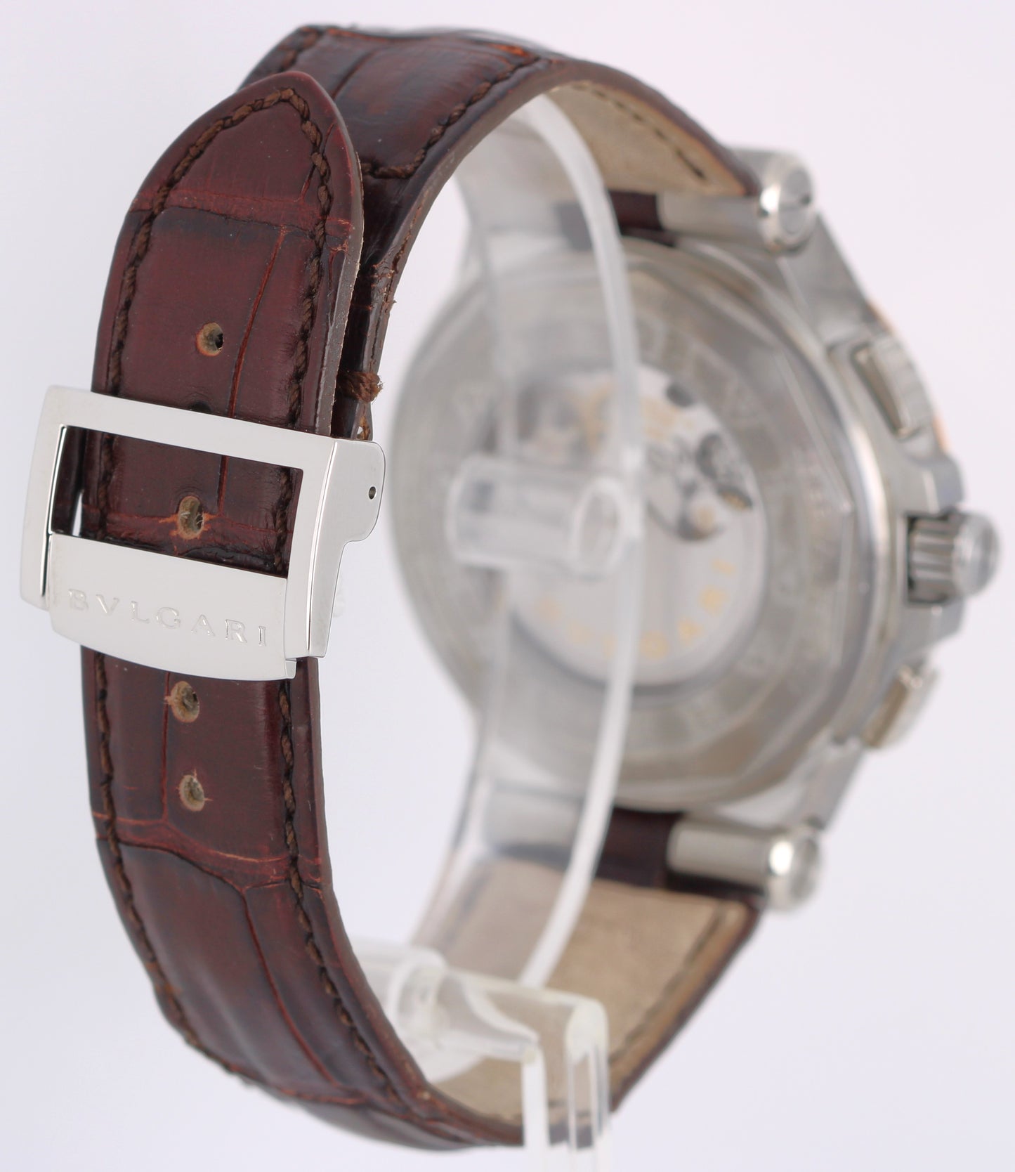 Bvlgari Diagono Two-Tone 18k Rose Gold Steel Silver 42mm DGP42SGCH Watch