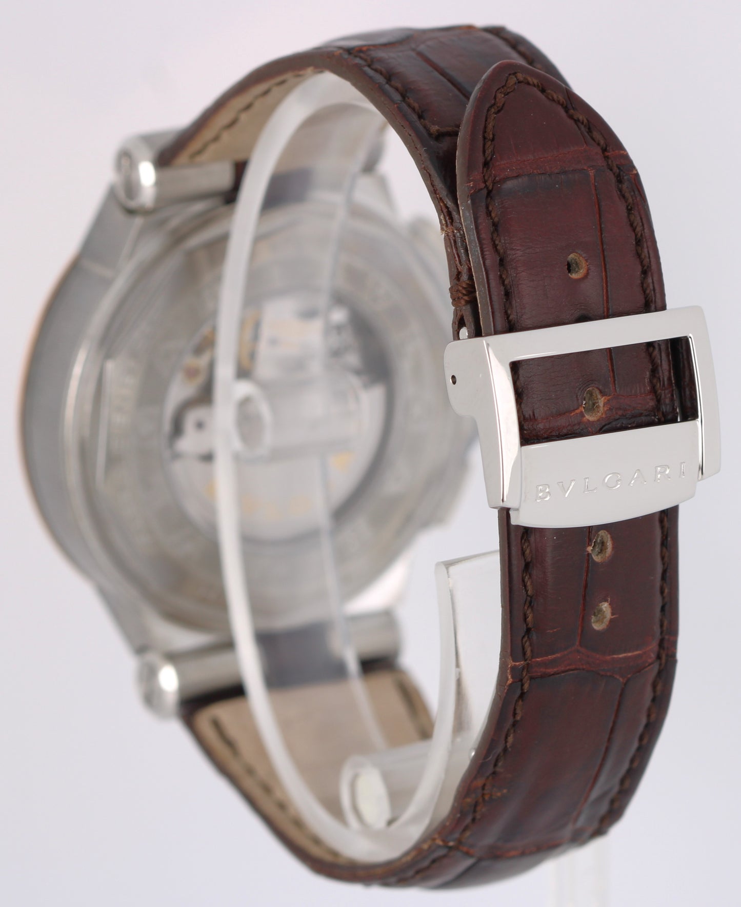 Bvlgari Diagono Two-Tone 18k Rose Gold Steel Silver 42mm DGP42SGCH Watch