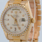 VINTAGE Rolex Day-Date President SILVER DIAMOND BARK 36mm 18K Yellow Gold 18038