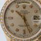 VINTAGE Rolex Day-Date President SILVER DIAMOND BARK 36mm 18K Yellow Gold 18038