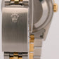 2001 PAPERS Rolex DateJust MOP DIAMOND 18K Steel Gold JUBILEE 36mm 16233 BOX