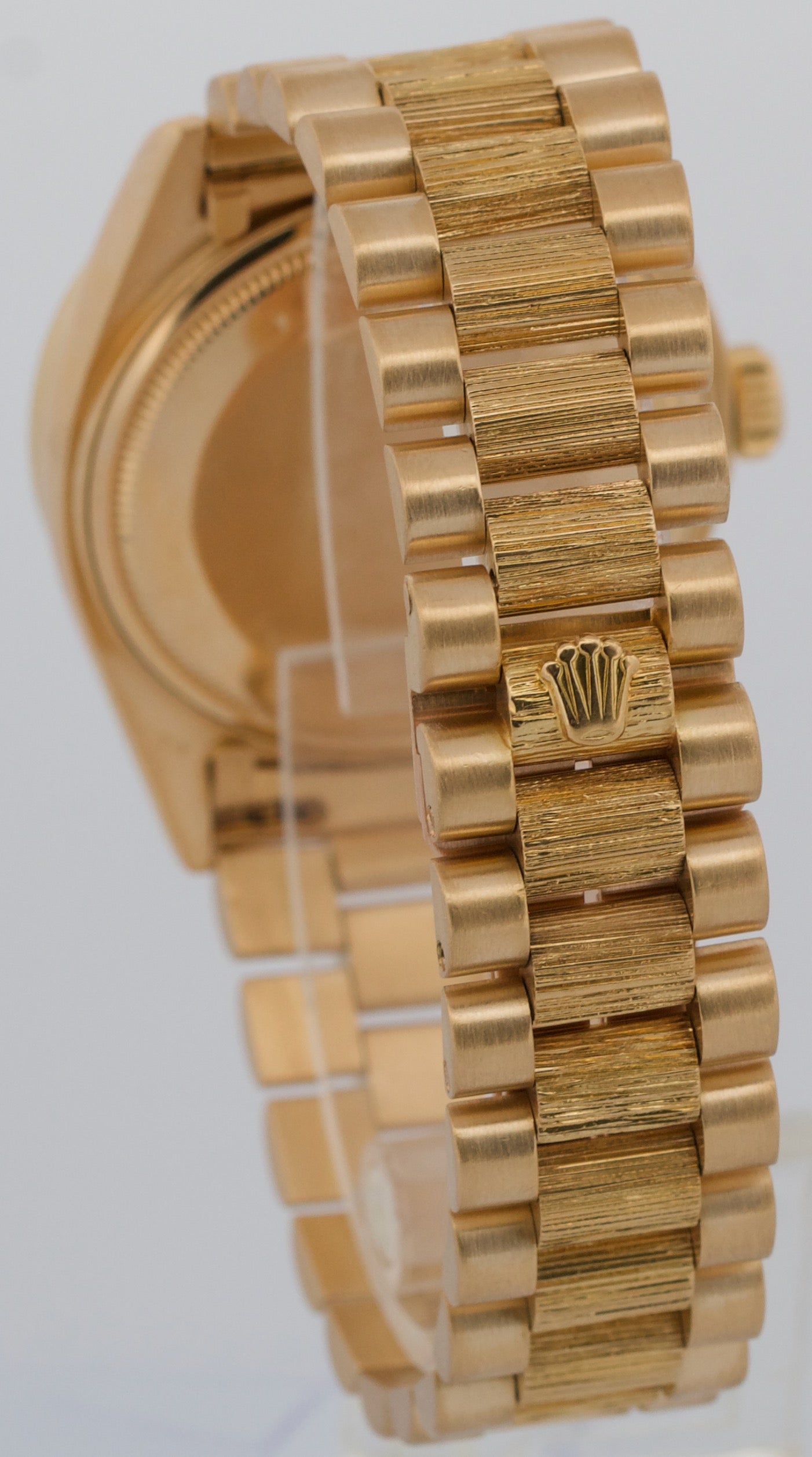 VINTAGE Rolex Day-Date President SILVER DIAMOND BARK 36mm 18K Yellow Gold 18038