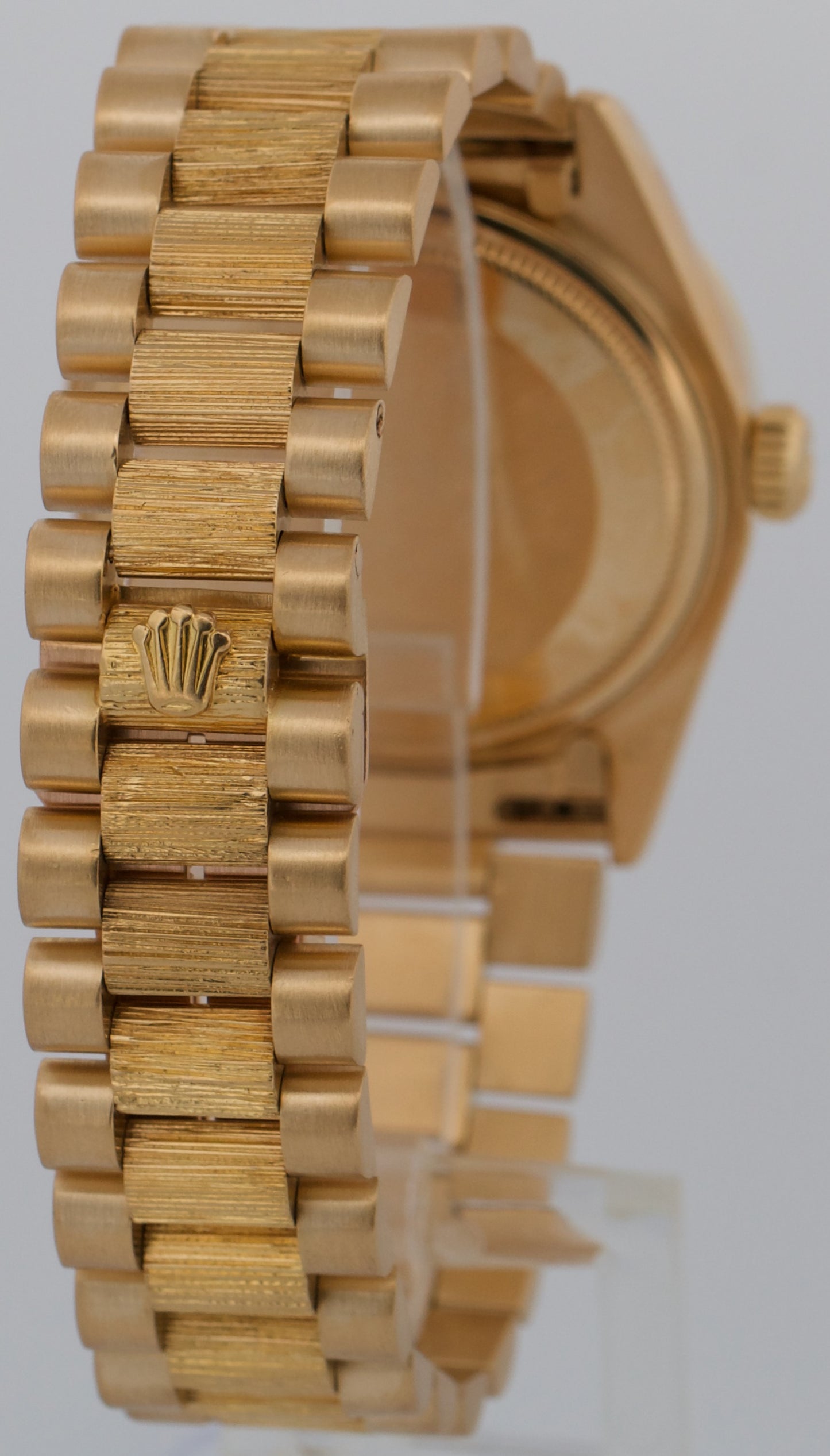 VINTAGE Rolex Day-Date President SILVER DIAMOND BARK 36mm 18K Yellow Gold 18038