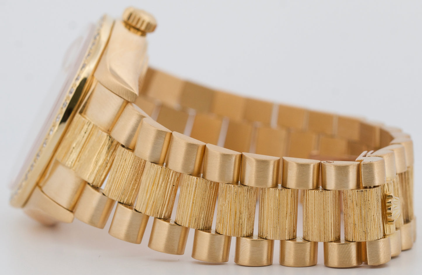 VINTAGE Rolex Day-Date President SILVER DIAMOND BARK 36mm 18K Yellow Gold 18038