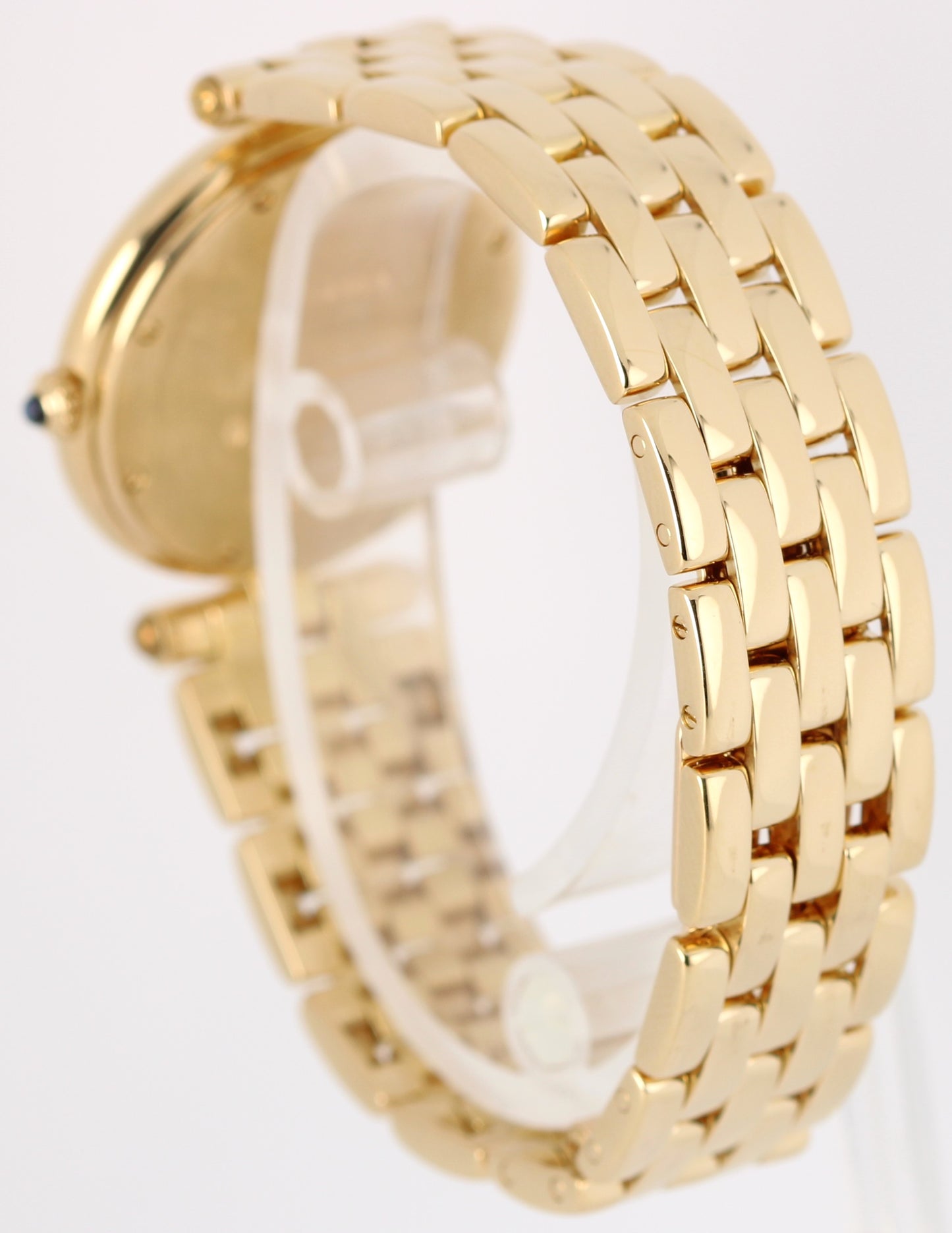 Cartier Panthere Vendome 18k Yellow Gold Silver Roman 30mm 883964 Quartz Watch