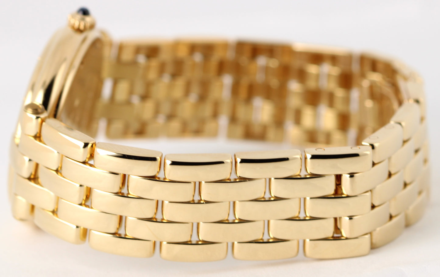 Cartier Panthere Vendome 18k Yellow Gold Silver Roman 30mm 883964 Quartz Watch
