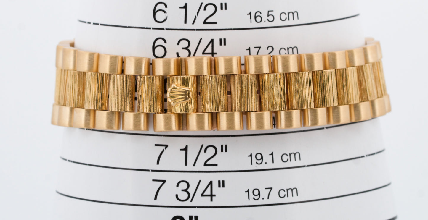 VINTAGE Rolex Day-Date President SILVER DIAMOND BARK 36mm 18K Yellow Gold 18038
