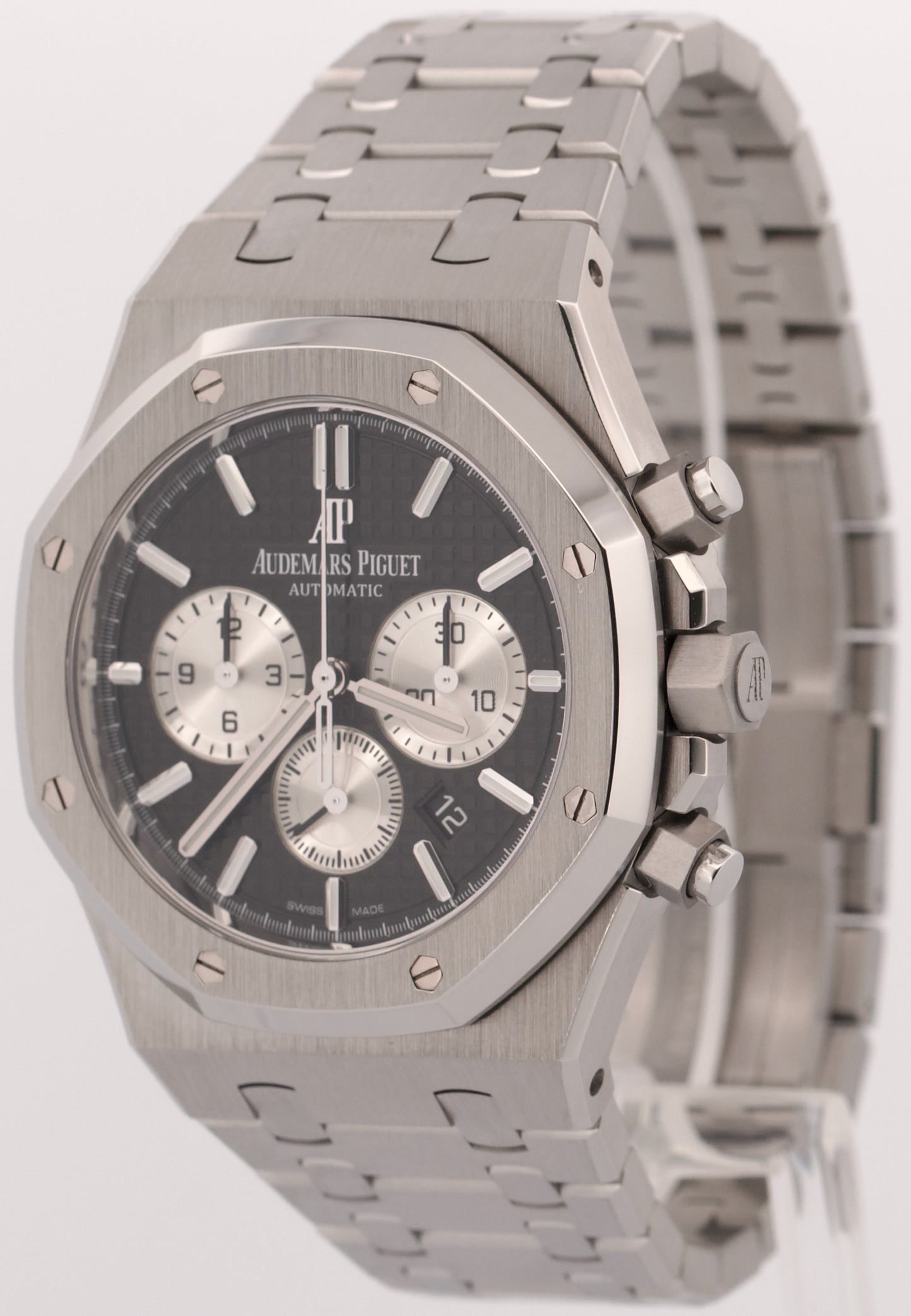 PAPERS Audemars Piguet Royal Oak Chronograph BLACK 41mm Steel 26331ST BOX