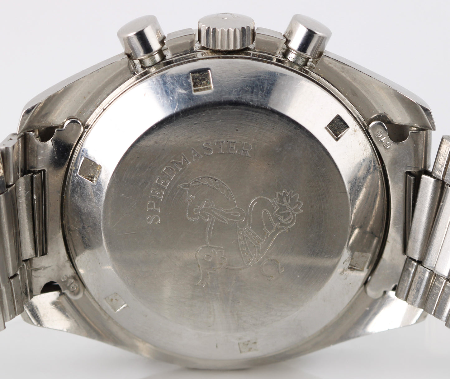 VINTAGE Omega Speedmaster Steel Black 42mm Applied Logo 145.022 MANUAL Watch