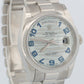 Rolex Day-Date Presidential 36mm GLACIER BLUE WAVE 950 Platinum Watch 118206 BOX