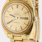 VINTAGE Omega Constellation Day-Date 18k Gold Champagne Linen 35mm 168.029 Watch