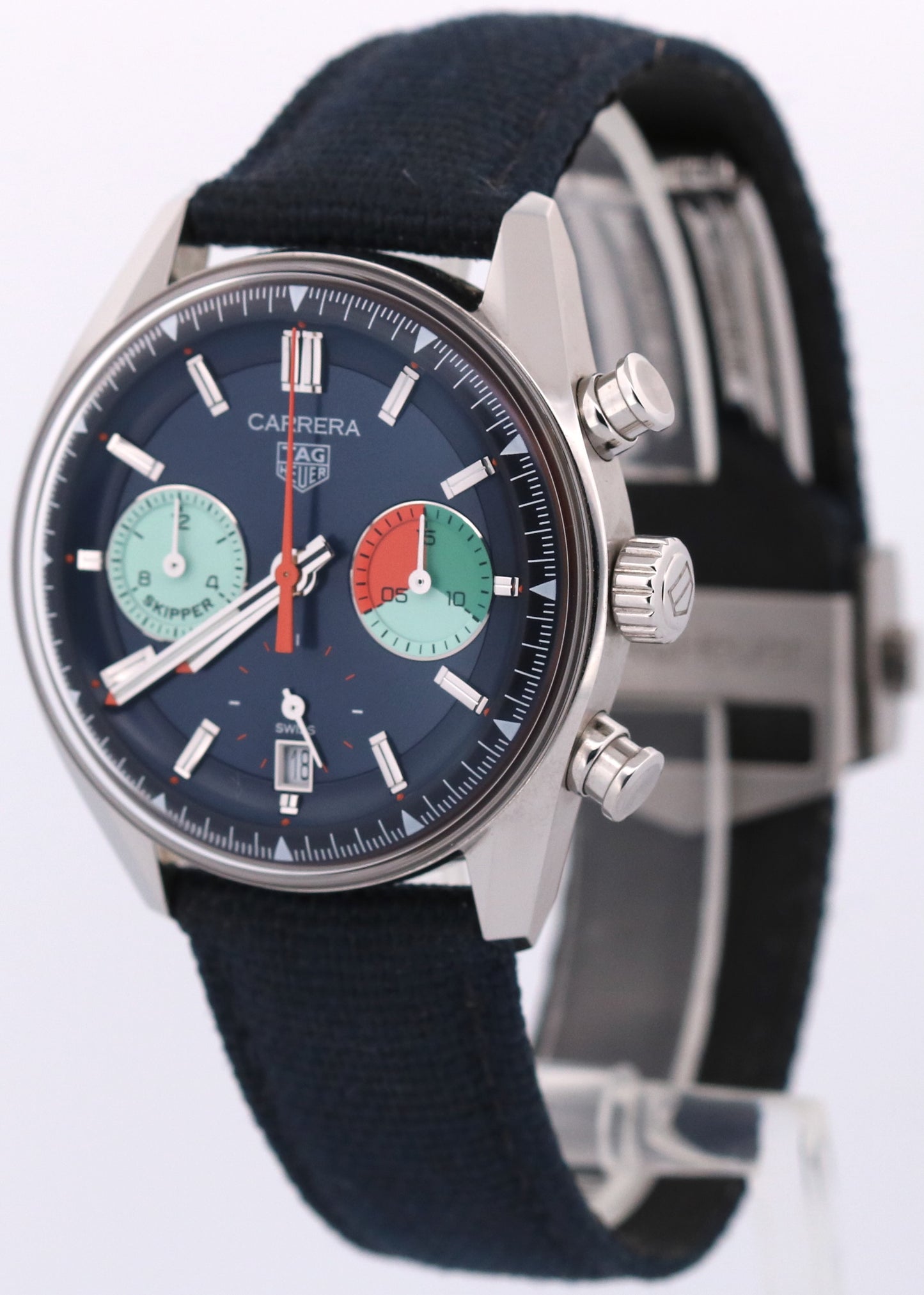 PAPERS Tag Heuer Carrera Skipper BLUE Stainless Steel 39mm CBS2213.FN6002 BOX