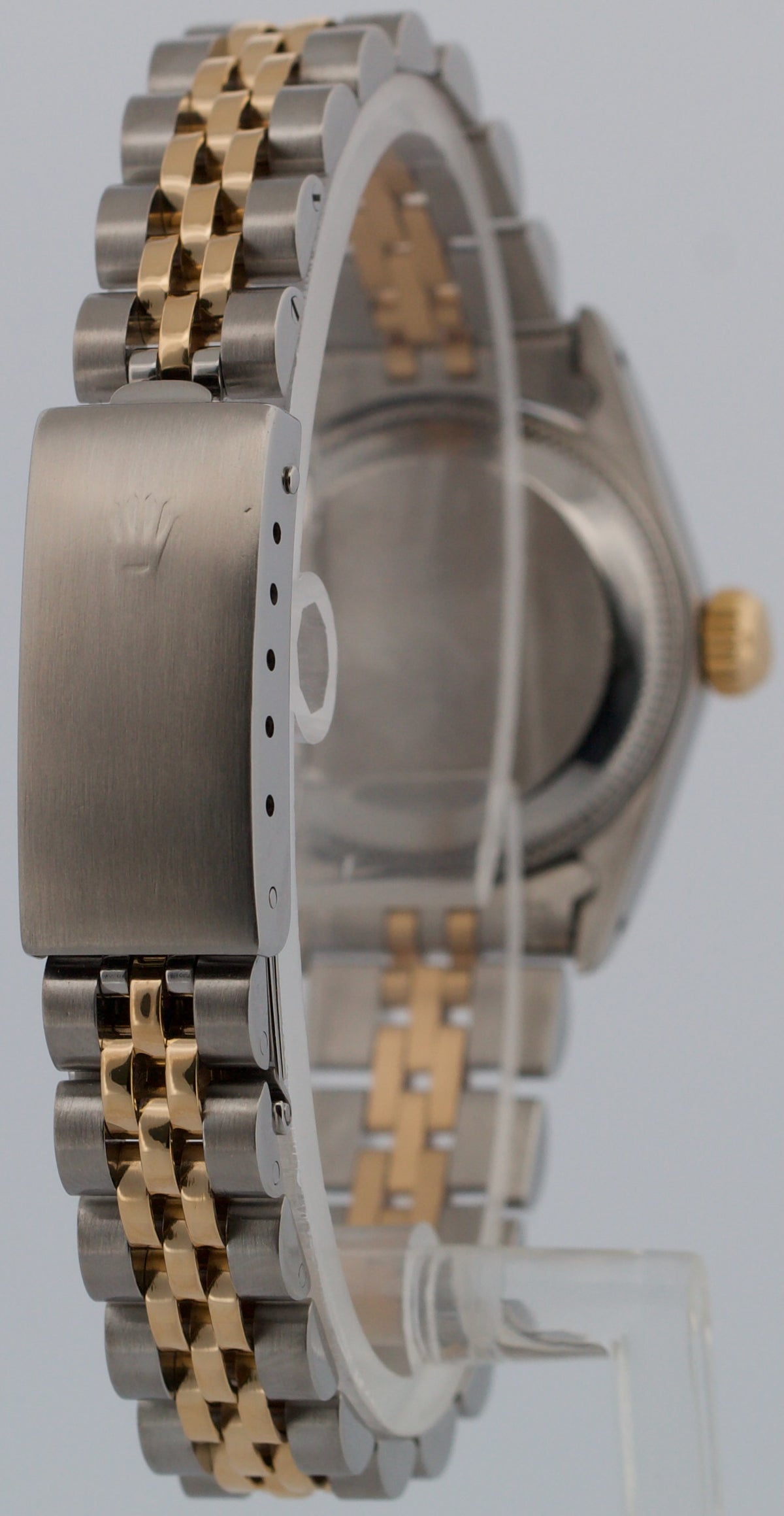 1988 Rolex Oyster Perpetual 67193 Silver Two-Tone 18K Gold Steel 24mm Watch Box