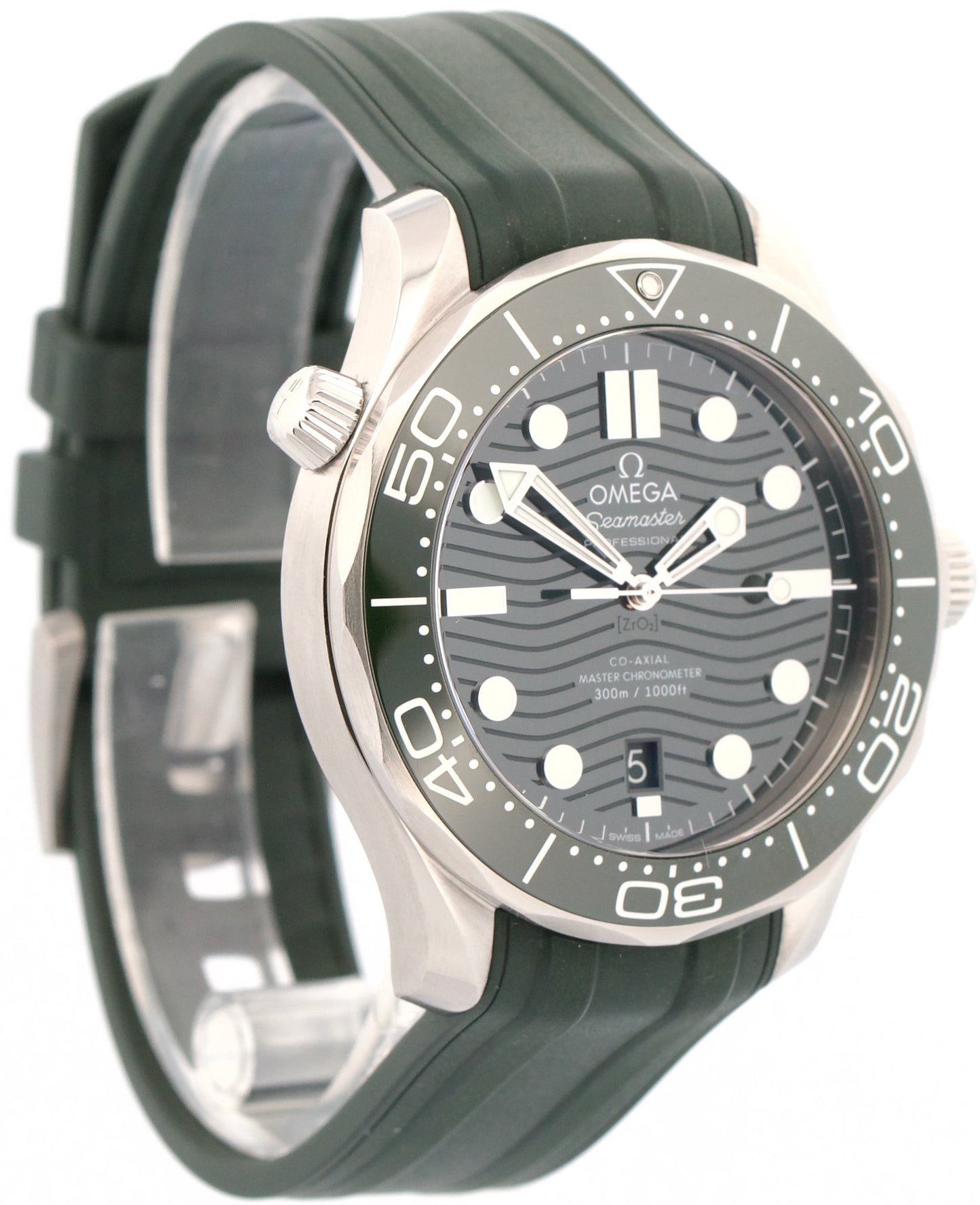 2022 PAPERS Omega Seamaster GREEN WAVE Steel Date 42mm 210.32.42.20.10.001 BOX