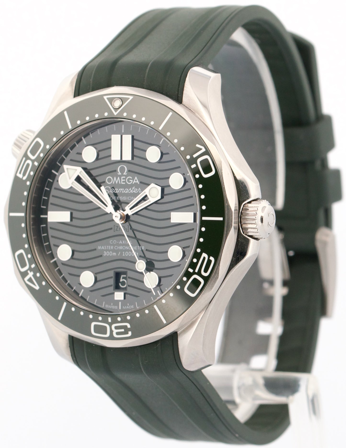 2022 PAPERS Omega Seamaster GREEN WAVE Steel Date 42mm 210.32.42.20.10.001 BOX