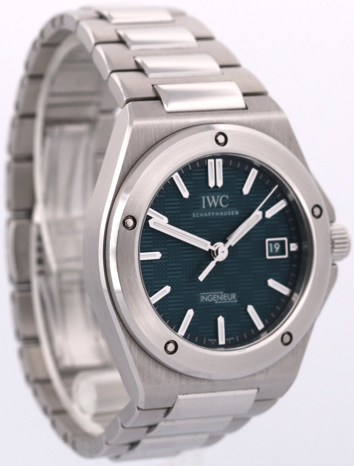 UNPOLISHED 2024 PAPERS IWC Ingenieur Stainless Steel AQUA Teal 40mm IW328903 BOX