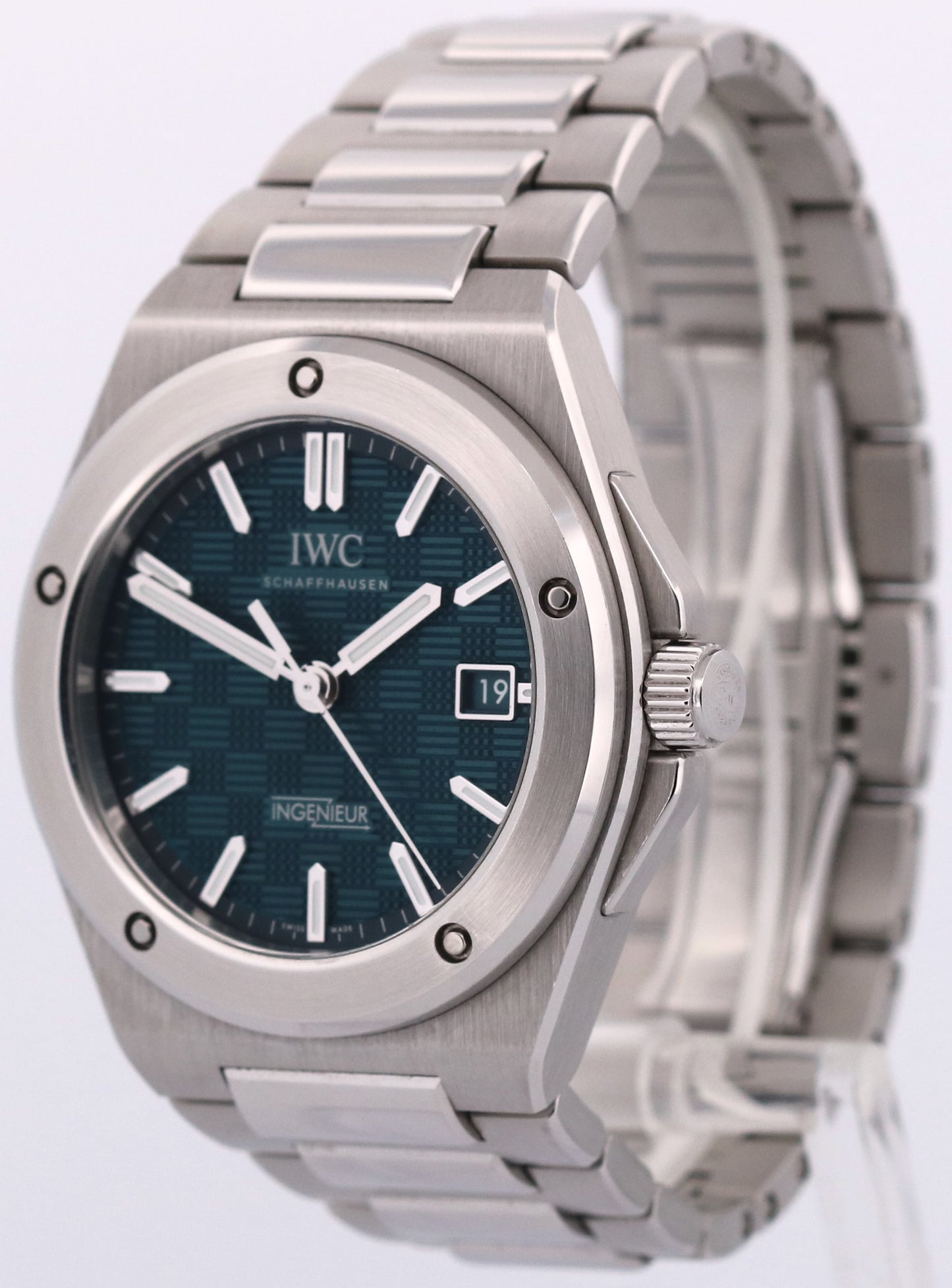 UNPOLISHED 2024 PAPERS IWC Ingenieur Stainless Steel AQUA Teal 40mm IW328903 BOX
