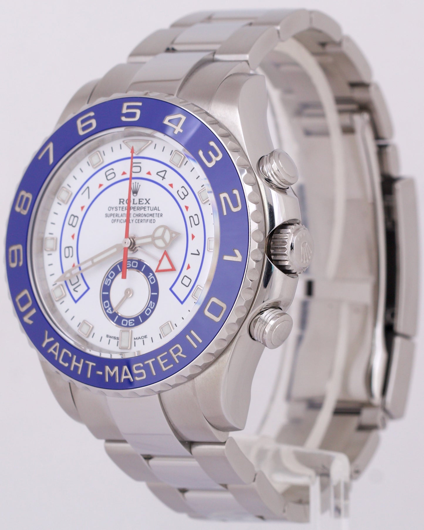 MINT 2021 PAPERS Rolex Yacht-Master II NEW HANDS 44mm Blue Watch 116680 BOX