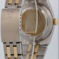 Rolex Oysterquartz DateJust 36mm BLUE Two-Tone 18K Yellow Gold Steel Watch 17013