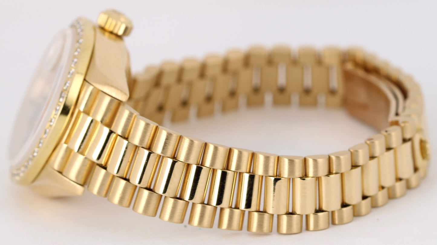 VINTAGE Rolex DateJust President 18k Gold Champagne DIAMOND 26mm 69178 Watch