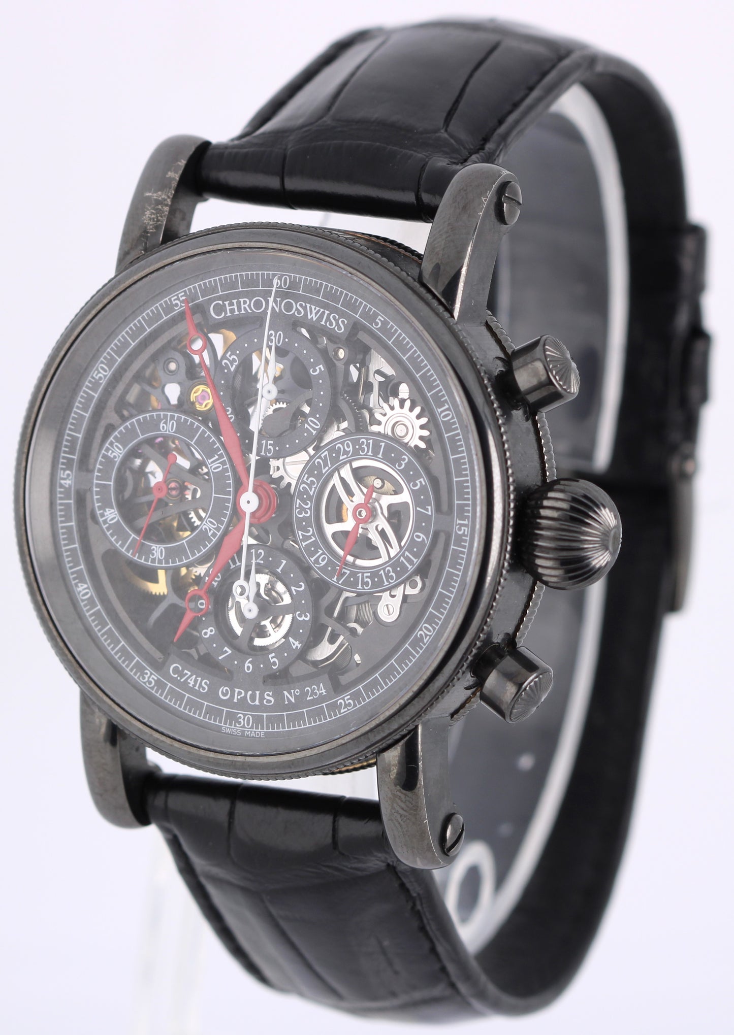Chronoswiss OPUS Chronograph PAPERS Black DLC Skeleton 42mm CH75455/11-1 BOX