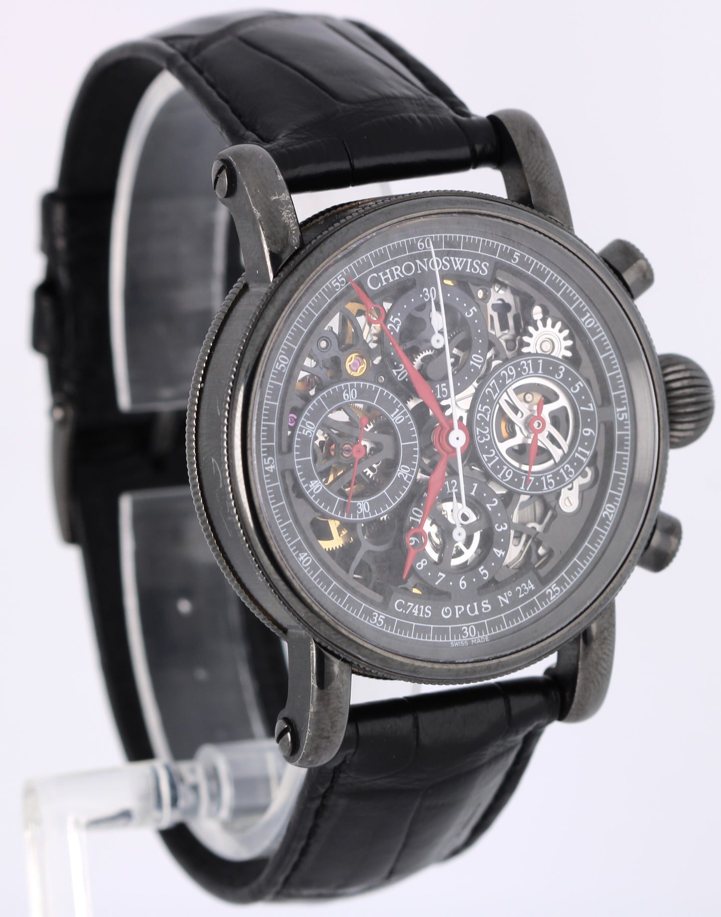Chronoswiss OPUS Chronograph PAPERS Black DLC Skeleton 42mm CH75455/11-1 BOX